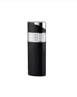 Eurojet Cigar Lighter – Black w Silver / Gold Band