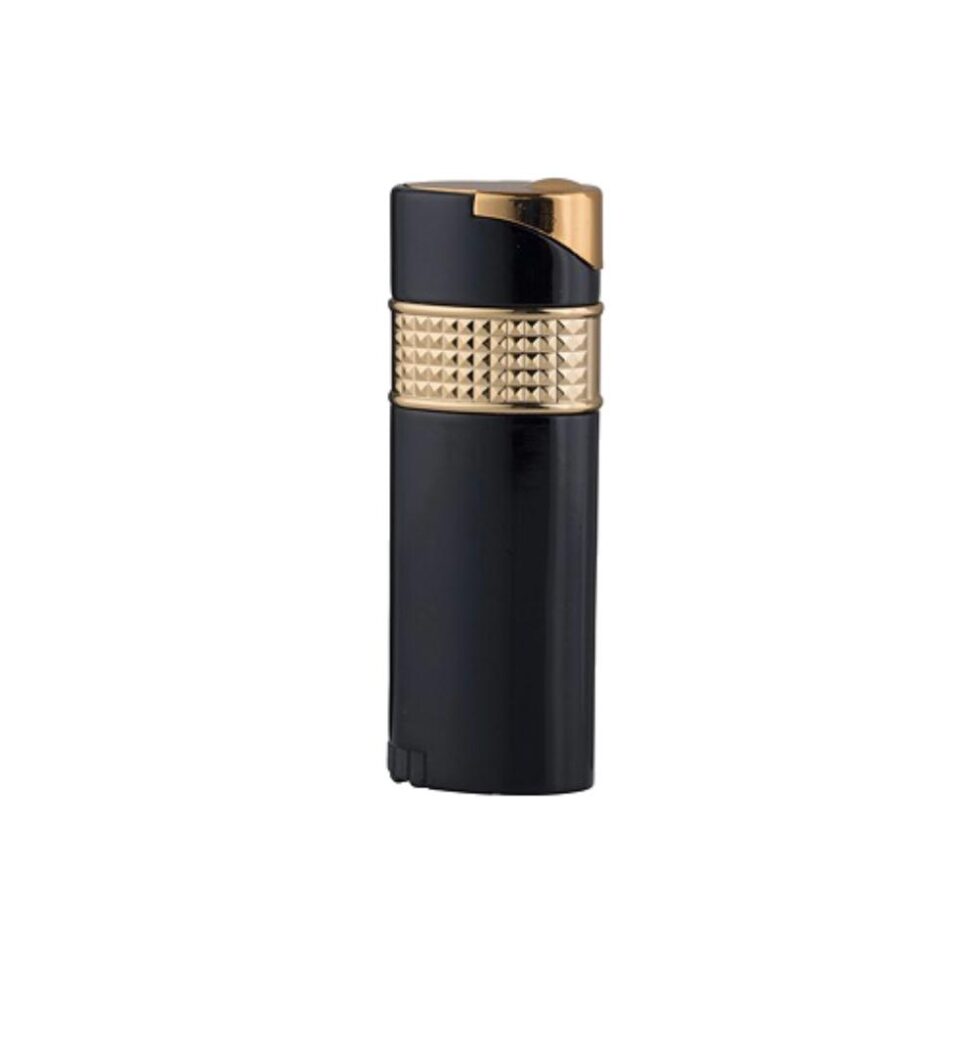 Eurojet Cigar Lighter - Black w Silver / Gold Band