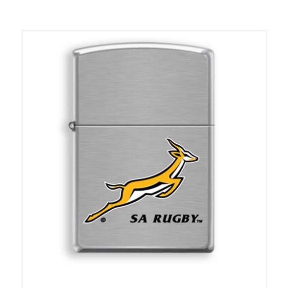 Zippo Lighters - Brushed Chrome SA Rugby
